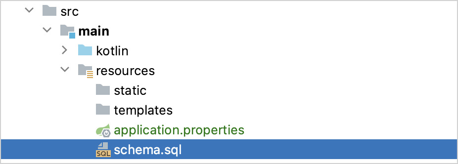 Create database schema