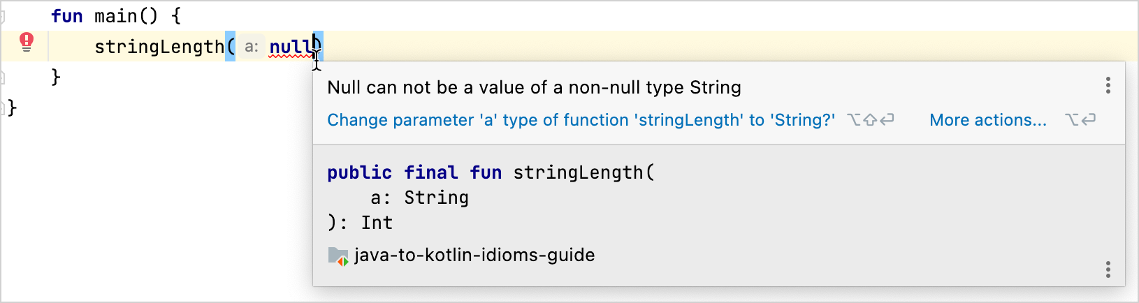 Passing null to a non-nullable function error