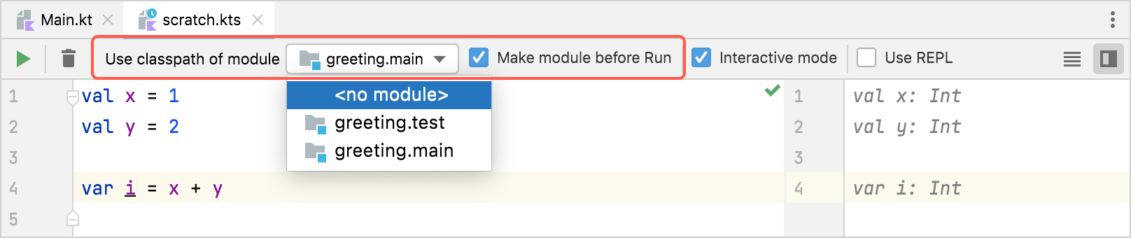 Scratch select module